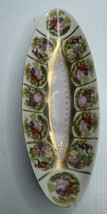 2 Vtg Courting Couple Porcelain Elongated Relish DISH Serving Tray - £7.87 GBP