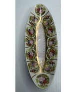 2 Vtg Courting Couple Porcelain Elongated Relish DISH Serving Tray - £7.75 GBP
