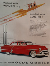1953 Holiday Original Art Ad OLDSMOBILE Automobiles Cars Rocket Engine S... - $10.80