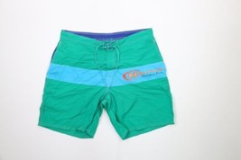 Vintage 90s Nautica Mens XL Spell Out Color Block Board Shorts Swim Trunks Green - £30.93 GBP