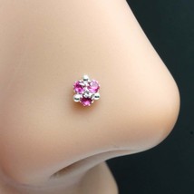 Mini Mignon Argent Sterling Rose Cz Clouté Nez Bague Push Broche - £10.84 GBP