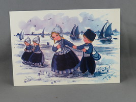 Vintage Postcard - Lucky Boy Dutch Children Delft Blue - Kruger - £11.99 GBP