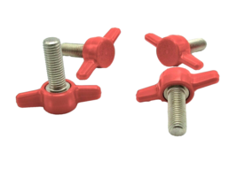 1/4&quot;- 20 X 3/4&quot; Thumb Screws Tee Wing  Red Delrin  818  SS  USA  4 per package - £8.99 GBP
