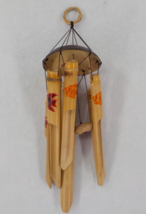 18&quot; LONG BAMBOO TUBE CHIMES COCONUT HALF TOP HAND PAINTED FISH CALMINGSO... - $19.99