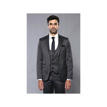 Men 3pc European Vested Suit WESSI by J.VALINTIN Extra Slim Fit JV26 Dark gray image 5