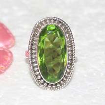 Gorgeous GREEN PERIDOT Gemstone Ring, Birthstone Ring, 925 Sterling Silver Ring, - £25.02 GBP