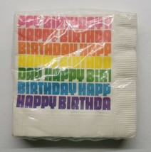 Vintage American Greetings Party Maid Beverage Napkins Rainbow Happy Birthday - $9.89
