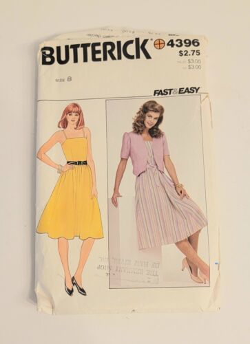 Butterick 4396, Womens dress and jacket sewing pattern, 1980's - $9.75