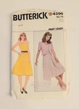 Butterick 4396, Womens dress and jacket sewing pattern, 1980&#39;s - $9.75