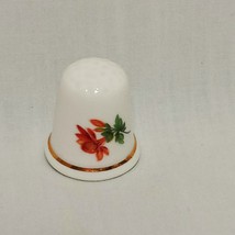 Vintage Thimble Floral Flowers Phoenix China Fine Bone England 1&quot; Orange... - $16.82