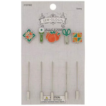 Sewology Green &amp; Orange Quilting Theme Straight Pin Charms, 5 Pack, Sewing, 3&quot; - £4.18 GBP