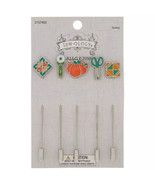 Sewology Green &amp; Orange Quilting Theme Straight Pin Charms, 5 Pack, Sewi... - £4.55 GBP