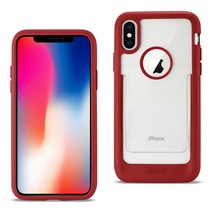 [Pack Of 2] Reiko iPhone X/iPhone XS Belt Clip Polymer Case In Clear Red - £20.19 GBP