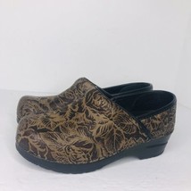 Sanita Clogs Professional Nursing Shoes Slip On Brown Floral Womens 36 / 5.5 / 6 - £23.27 GBP