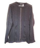 Men&#39;s sweater Axcess (Claiborne company)  black with stitched threads. x... - $18.96