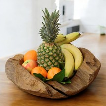 Bowl Teak Root Wood Decoration Teak Wood Fruit Bowl 40 cm Basket Rustic - $53.41