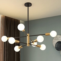 Modern Sputnik Chandelier - 8-Light Ceiling Light Fixture Height Adjustable Mid  - $312.29