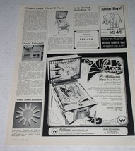 4 Aces Pinball Machine Cash Box Magazine Photo Clipping Vintage 1970 Williams - £15.97 GBP