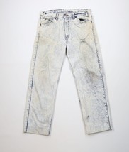 Vintage 90s Streetwear Mens 34x30 Distressed Acid Wash Straight Leg Deni... - $44.50