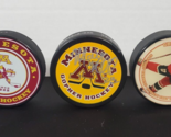 Minnesota Gopher Hockey Pucks! Lot of 3! One Autographed! -14 - £53.50 GBP