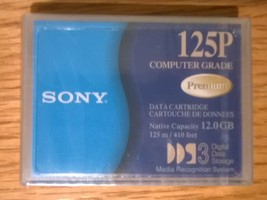 Sony 125P Computer Grade Premium DDS3 Data Cartridge 12GB New OEM Sealed - $9.85