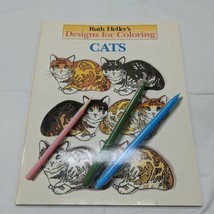 Ruth Heller&#39;s Designs For Coloring Cats Adult Coloring Book - £7.81 GBP