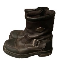 Harley-Davidson Motorcycle Riding Boots Biker Buckle Black Leather Men&#39;s - $79.48