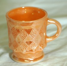 Peach Luster Kimberly Cup Mug Milk Glass Fire King Anchor Hocking - $16.82
