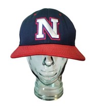 Nebraska Cornhuskers Fitted Baseball Hat Cap Navy Blue Red Bill 7 3/8 - £10.21 GBP