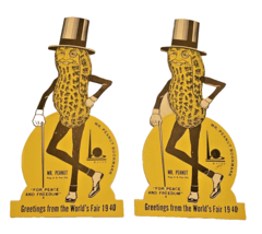 World&#39;s Fair 1940 Planters Peanut Yellow Figure Bookmark Greetings 6.25&quot;... - $40.07