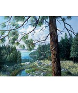 Lake Tahoe Meadow Above Original Realistic Oil Painting By Irene Livermore  - £949.92 GBP