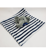 Lila &amp; Jack Lovey Baby Elephant Security Blanket Blankie Blue Stripped 1... - £42.73 GBP