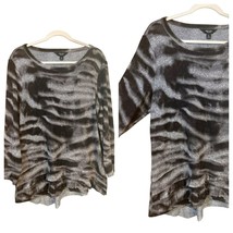 Simply Vera Wang Scoop Neck Long Sleeve Abstract Zebra Ladies Blouse SZ PL - £11.70 GBP