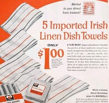 1963 Morrell Quick N Easy Meats Sausage Advertisement Irish Linen Towels... - $29.99