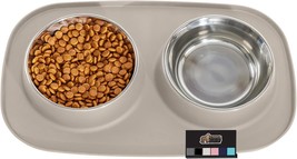 100% Waterproof Bpa Free Cat And Dog Bowls Silicone Feeding Mat Set, Stainless S - $36.99