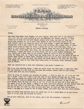 Texas Employers Insurance Assoc Letterhead Amarillo TX NRA 1930&#39;s % Ernest - $37.12