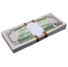 5,000$ Full Print Realistic Prop Money 50$ Dollar Bills Cash Fake Movie ... - £9.86 GBP