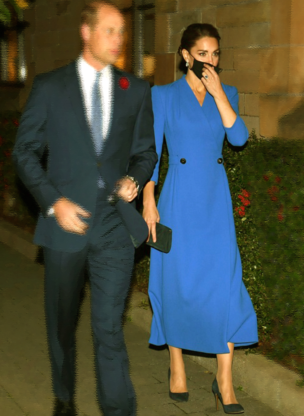 Kate Middleton Inspired Blue 3/4 Sleeve Double-Breasted Wrap Coat Dress OZ Stock Item image 2