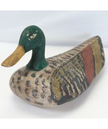 Vintage Hand Made Mallard Duck Decoy 13 1/2&quot; L  x  7 3/4&quot; H  x  6 1/2&quot; W - £58.57 GBP