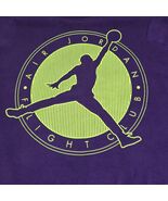 VTG Air Jordan Flight Club Sweatshirt Men Large Purple Nike Jumpman Crew... - $23.78