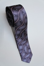 Dark Silver Grey Black Pink White #2 striped 5cm Necktie - $19.99