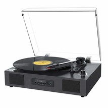 Record Player Bluetooth Turntable With Built-In Speaker, Usb Recording A... - $93.99