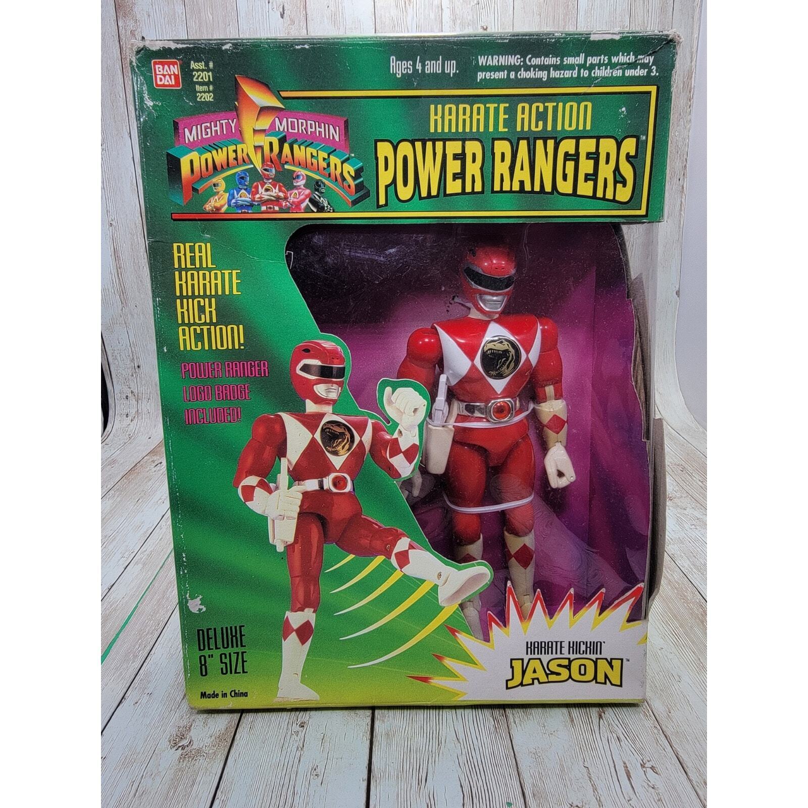 Vintage Bandai Karate Kickin' Jason Red Power Ranger Deluxe 8
