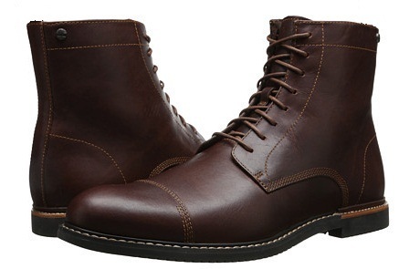 NEW Handmade Men Chocolate Brown Leather boot, Men's lace up Cap Toe Ankle High