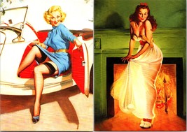 Gil Elvgren 1994 Sexy Pin-Up 6&quot;x4&quot; Canvas Postcard Lot #7 - $5.39