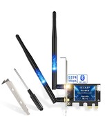 Pcie Wifi 6E Card Bluetooth 5.2 Ax 5400 Mbps Ax210 Tri-Band 6Ghz/5.8Ghz/... - £38.13 GBP