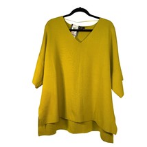 Alfani Woman Plus Size 2X Mustard Yellow V-Neck Tunic Top Sweater - £22.96 GBP