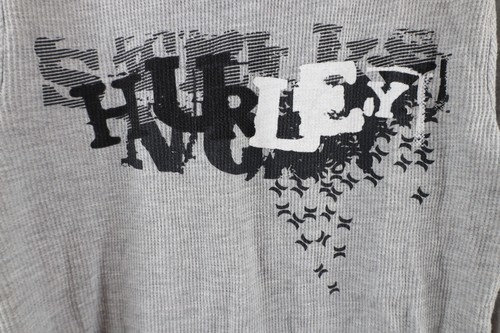 Vtg Hurley Mens M Distressed Spell Out Thermal Waffle Knit Long Sleeve T-Shirt Item image 4
