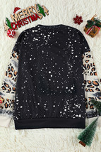 Black Believe Santa Claus Bleach Print Graphic Sweatshirt - $20.16