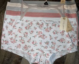 Laura Ashley Womens Boyshort Underwear Panties 5-Pair Organic Cotton Blend ~ XL - £25.90 GBP